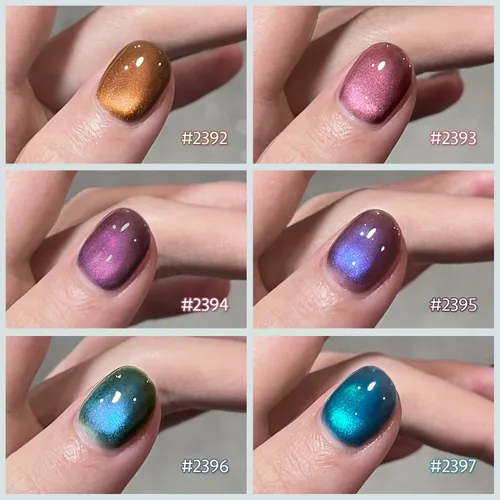 Miniatura 6 de GAOY Juego de esmaltes de uñas de gel con purpurina de ojo de gato con imán y galaxia colorida para ojos de gato holográficos, manicura de gel