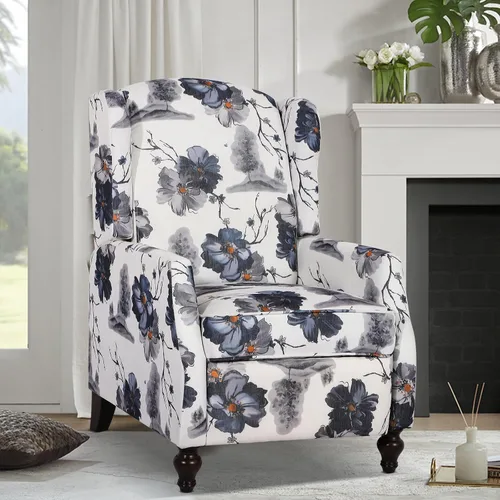 Miniatura 12 de Silla Reclinable Wingback - Sillón Reclinable Acolchado - Silla Reclinable de Masaje con Calor - Sillón Reclinable de Tela Push Back con Control