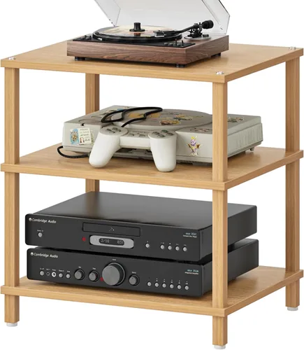Miniatura 13 de Soporte para reproductor multimedia AV de 3 niveles, gabinete estéreo, gabinete estéreo moderno, estante de consola de juegos, soporte de TV