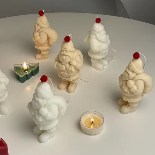 Miniatura 4 de Molde de vela de silicona de Papá Noel 3D de Navidad DIY de yeso de Navidad de resina de jabón de hielo molde de vela herramienta de fabricación