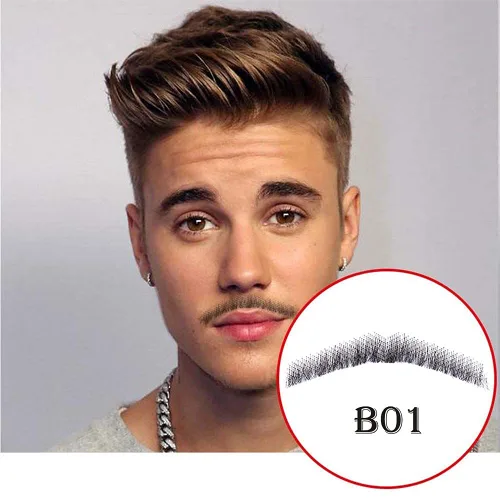 Miniatura 5 de Bigote falso realista para hombres, pelo facial de barba falsa, maquillaje de barba falsa de encaje para adultos, barba falsa para hombres, barba