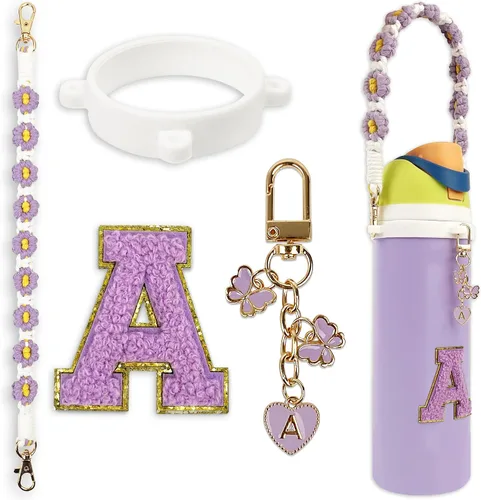 Miniatura 19 de Lindo juego de dijes de letras compatible con botella de agua Owala de 24 oz, 32 oz, 40 oz, Owala Kids, vaso térmico de café Owala, Owala FreeSip