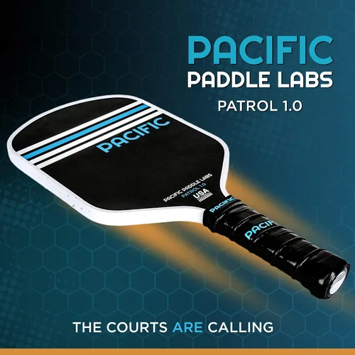 Miniatura 5 de Patrol 1.0 Paleta de pickleball, fibra de vidrio, 0.512 in, raqueta de pickleball aprobada por USAPA, textura de grano abrasivo de carbono, giro