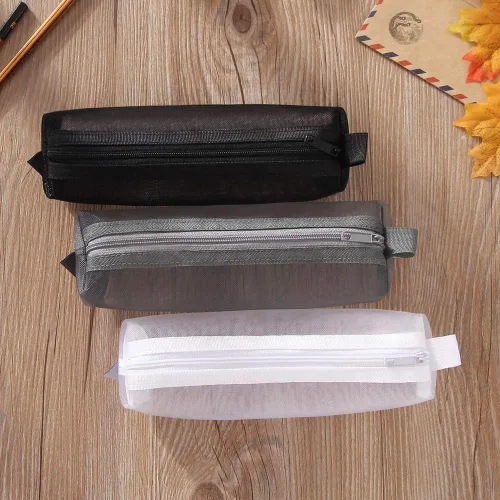 Miniatura 3 de Bolsa de malla para bolígrafos, estuche para lápices, bolsa de herramientas de maquillaje, bolsa de almacenamiento
