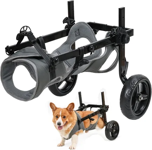 Miniatura 11 de Silla de ruedas para perros para patas traseras, carrito de ruedas ligero para perros con patas traseras para discapacitados, ajustable