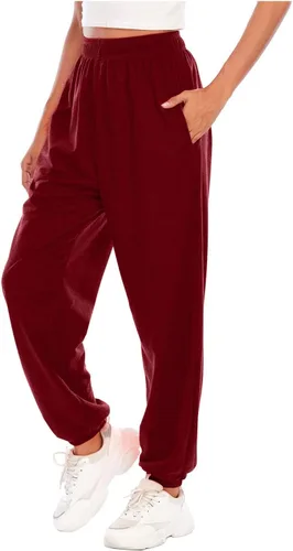 Miniatura 2 de Lastesso Pantalones deportivos de cintura alta para mujer, pantalones deportivos holgados con cintura elástica, pantalones de entrenamiento