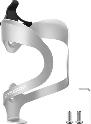 Miniatura 8 de ROCKBROS Soporte para botella de agua para bicicleta, ligero, resistente, aleación de aluminio, jaula para bebidas con tornillos, soportes para A2