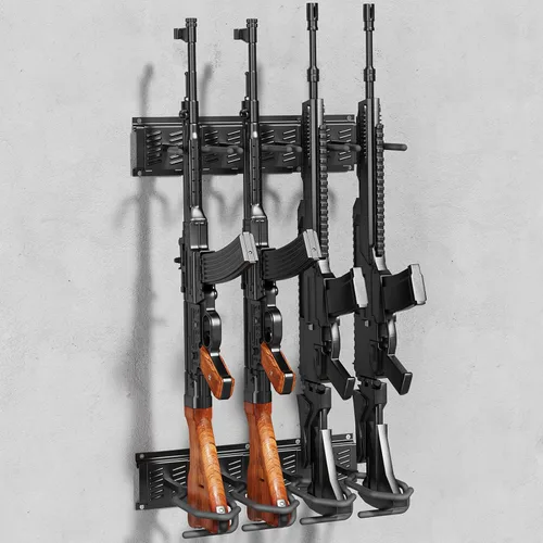 JBBTOOL Soporte para armas de interior – Soporte de pared de acero resistente mejorado, pantalla ajustable y soporte seguro para escopetas y rifles