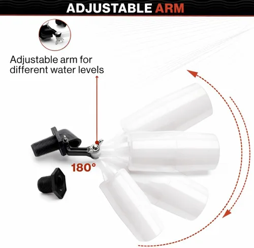 Miniatura 3 de Pool St - Repuesto de válvula de flotador de llenado automático de piscina de 3/8 pulgadas y 1/2 pulgadas, incluye adaptador de 3/8 pulgadas a 1/2
