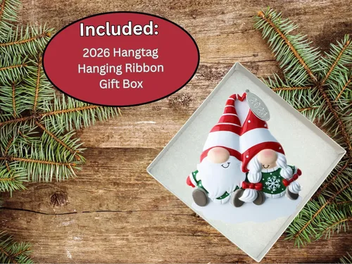 Miniatura 6 de Adornos de Navidad para parejas, adorno de gnomo para pareja nueva 2026, gran adorno de aniversario, compromiso y más, se puede personalizar
