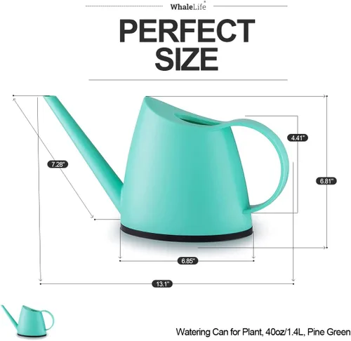 Miniatura 3 de WhaleLife Regadera interior para plantas de bonsái de casa (1.4L, verde pino)