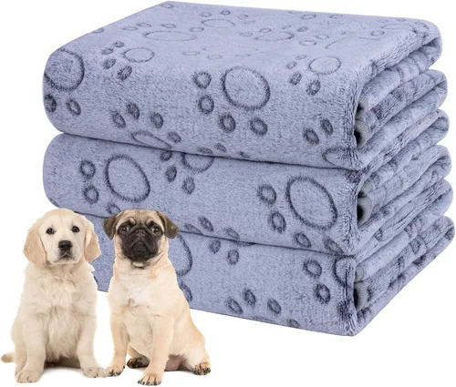 Miniatura 28 de Dono 1 paquete de 3 mantas para perros, manta de forro polar suave y esponjosa para mascotas, tapete cálido para dormir, diseño de huellas