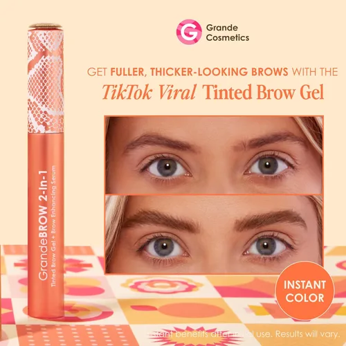 Miniatura 2 de Grande Cosmetics GrandeBROW - Gel tintado para cejas 2 en 1 + suero para mejorar las cejas Medio