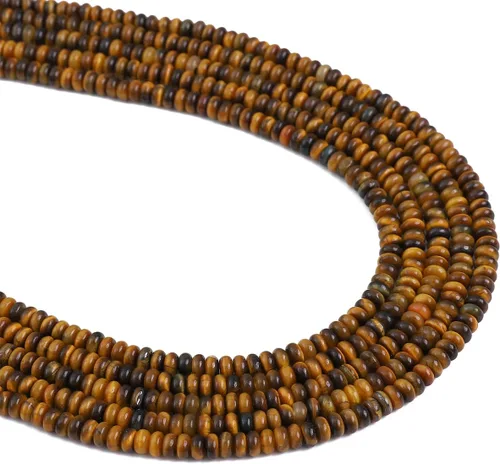 Miniatura 62 de BEADIA Cuentas Espaciadoras de Jade Amarillo Natural en Forma de Tapa, Cuentas Semipreciosas Sueltas para Hacer Joyas con Encuadernación, 4mmx2mm