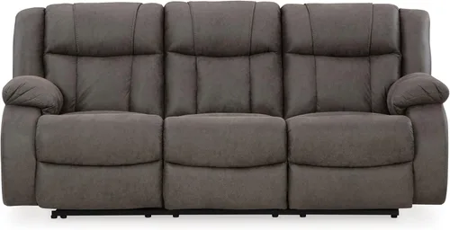 Miniatura 9 de Signature Design by Ashley First Base - Sofá reclinable manual de piel sintética contemporánea, color gris