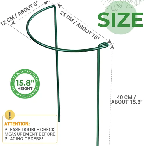 Miniatura 2 de LEOBRO Soporte para Plantas, 8 Jaulas y Soportes de Peonías, Estacas para Plantas de Interior, Plantas al Aire Libre, Soportes para Plantas, Jaula