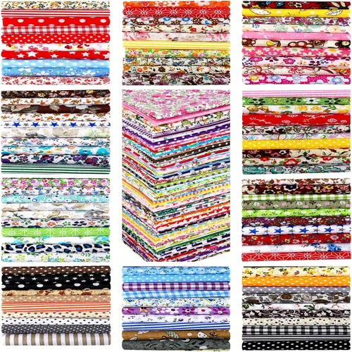 Miniatura 8 de Tatuo 150 piezas de tela de algodón africano de 4 × 4 pulgadas cuadrados de tela de acolchado no repetida Kente, cuadrados de cera africana Ankara