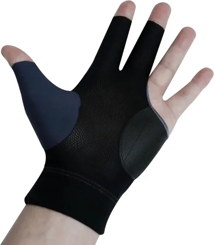 Miniatura 3 de LeFeng - Guantes de billar profesionales para billar, 3 dedos abiertos, para mano izquierda para hombres y mujeres 3 piezas gris.