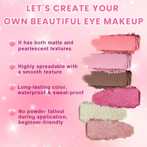 Miniatura 4 de SUAKE Paleta de sombras de ojos rosa nude, mate y brillante, alta pigmentación, 20 colores, marrón y morado para maquillaje de ojos, paleta