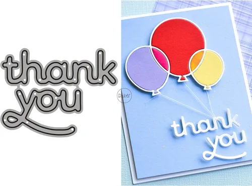 Miniatura 21 de DzIxY Palabras gracias Troqueles de corte de metal para kit de fabricación de tarjetas, troquelados, troquelados, plantillas de máquina de álbumes