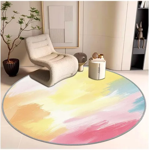 Miniatura 18 de Tapete para silla, alfombra de pelo corto para oficina, antideslizante, que reduce el ruido, alfombra redonda de 47 pulgadas, alfombra decorativa