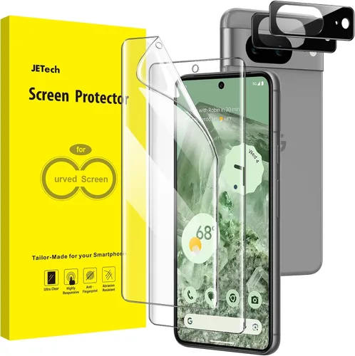 Miniatura 18 de JETech Protector de pantalla para Google Pixel 6a de 6.1 pulgadas con protector de lente de cámara, herramienta de fácil instalación, compatible