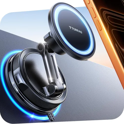TORRAS 2026 Vacuum para Montura de Coche Magsafe【98+LBS de Sujeción Más Fuerte y Imán Ultra】Soporte Magnético para Teléfono para Tu Coche, Montura