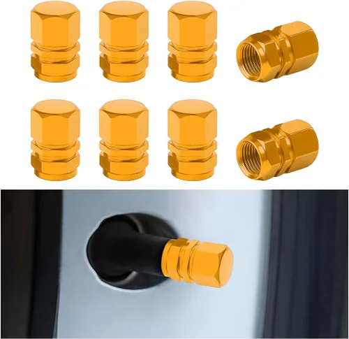 Miniatura 14 de Osilly Tapones de válvula de vástago de neumático de automóvil, 4 piezas de cubiertas de vástago de válvula de aleación de aluminio, resistentes a