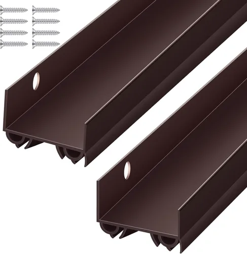 Miniatura 11 de Lineshading 2 juegos de barrido de puerta de plástico PVC de 1 3/4 x 36 pulgadas, tira de sellado de puerta exterior inferior para burletes