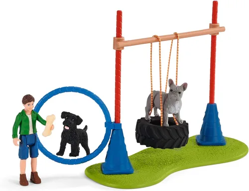 Miniatura 3 de Schleich Farm World, juguetes de granja para niñas y niños de 3 a 8 años, juego de 14 piezas, entrenamiento de agilidad para cachorros en The Dog