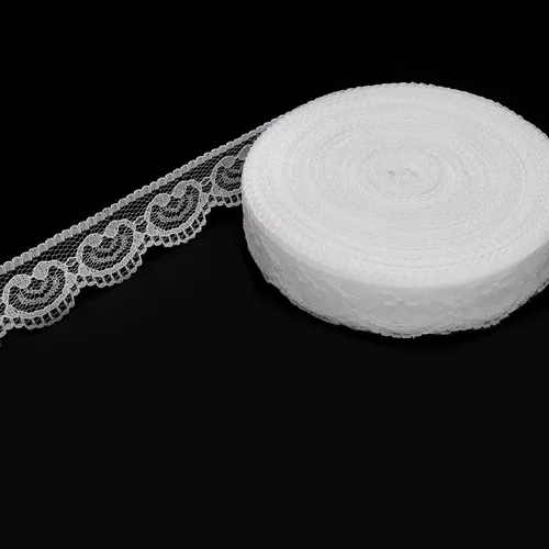 Miniatura 2 de 30 yardas de cinta de encaje blanca, para envolver regalos, decoración de vestidos, decoración de bodas, manualidades de costura (Estilo2)