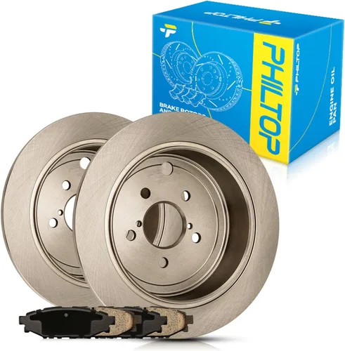 Miniatura 19 de PHILTOP Juego de rotores de freno de disco trasero y pastillas de freno de cerámica para Nissan 2002-2023 Altima, Nissan 2007-2019 Sentra, Nissan