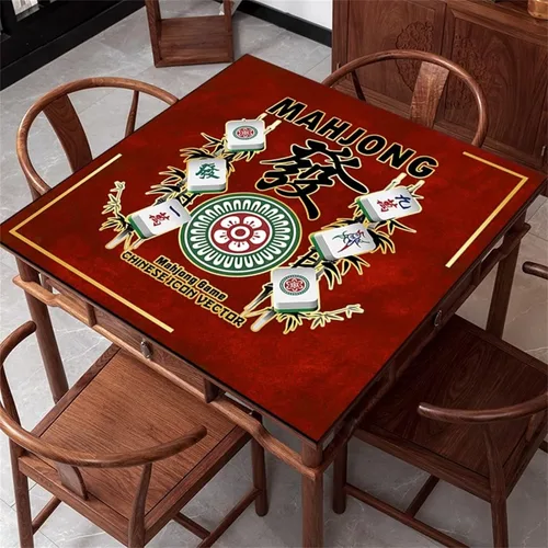 Tapete de mesa Mahjong, antideslizante, para Mahjong, Dominos, Poker, Paigow, juego de cartas, 31.5 x 31.5 pulgadas (31.5 x 31.5 in)