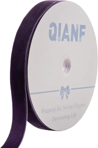 Miniatura 55 de QIANF Cinta de terciopelo, carrete de 1 1/2 pulgadas por 25 yardas (rojo)