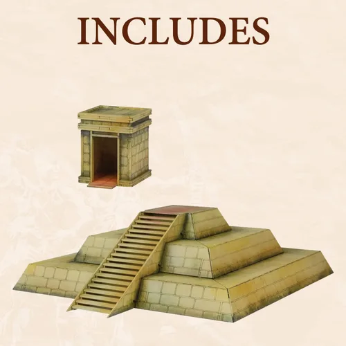 Miniatura 3 de Wargames Delivered Mythic Americas - Templo precolombino. Figuras de acción de fantasía de 1.102 in en miniatura para juegos de guerra, miniaturas
