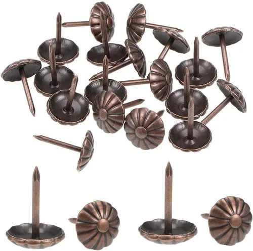 Miniatura 9 de Tachuelas de tapicería, 200 piezas de clavos de muebles de 7/16 pulgadas, clavos de tapicería para muebles, bricolaje, proyectos de bricolaje, Latón