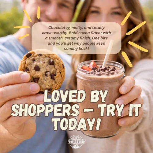Miniatura 7 de The People's Keto Company - Chips de chocolate grandes sin azúcar, endulzado con stevia, 12 onzas, tamaño económico, sin OMG, vegano, keto, bajo