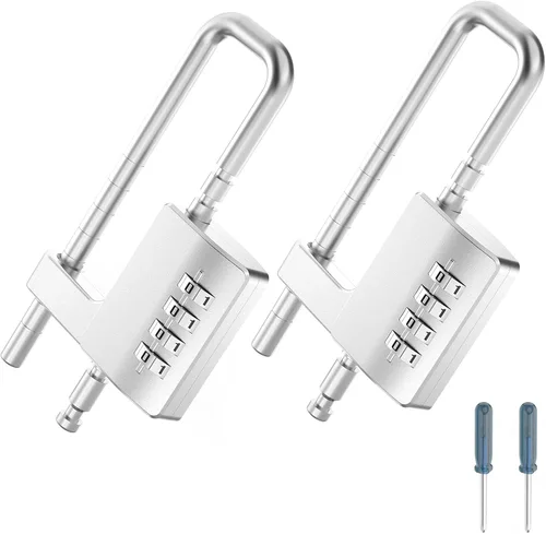 Miniatura 9 de Cerradura de gabinete con combinación, cerradura de armario de combinación ajustable en forma de U para armario de gimnasio, armario, vallas, Negro