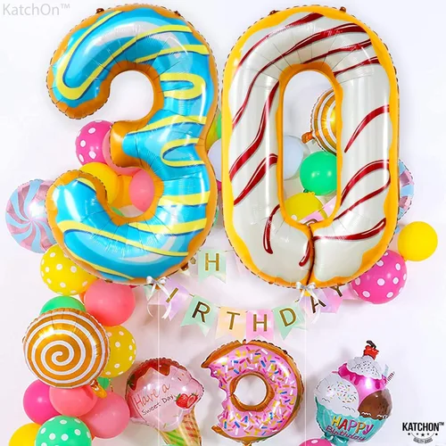 Miniatura 276 de KatchOn, Globo grande azul número 2 de 40 pulgadas Decoraciones de cumpleaños de Baby Shark para niño de 2 años Globo azul número 2 Globo