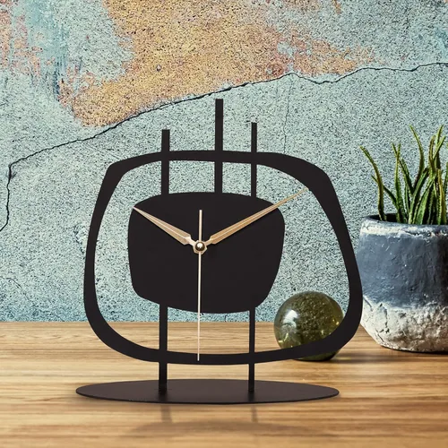 Miniatura 8 de muyika Reloj de mesa para sala de estar, oficina, mesita de noche, cocina, reloj de escritorio analógico con estante de noche silencioso