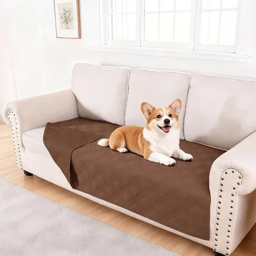Miniatura 15 de hyha Manta impermeable para perros, manta reversible para cama de mascotas, funda suave para sofá/sillón lavable para perros, fundas impermeables