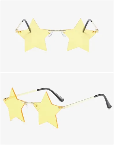 Miniatura 3 de ENTHYI Gafas de sol con forma de estrella sin montura para mujereshombres, para fiestas, personalidad, pentagrama