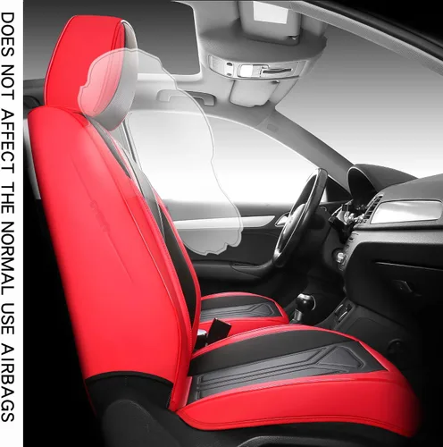 Miniatura 6 de 04 - Juego completo de fundas de cuero sintético para asiento de automóvil, ajuste universal para la mayoría de automóviles, sedanes, SUV y camiones
