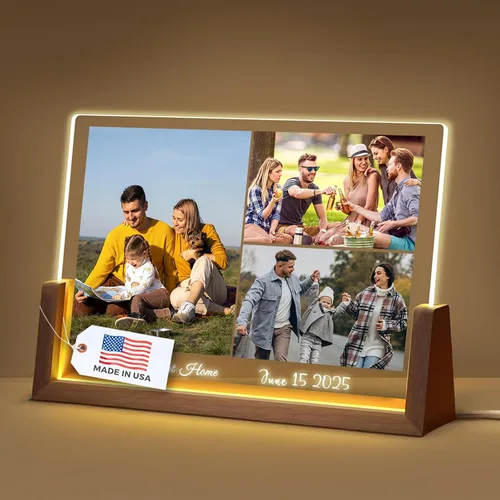 Miniatura 15 de LOUISMIAA - Marcos de fotos personalizados con luz nocturna, placa decorativa para aniversario, cumpleaños, día de la madre, día del padre, San