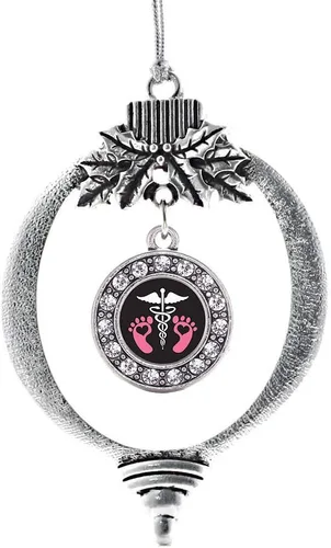 Miniatura 37 de Inspired Silver - Twin One - Adorno festivo de Navidad de plata - Adorno festivo de árbol de Navidad con dije de círculo y circonita cúbica