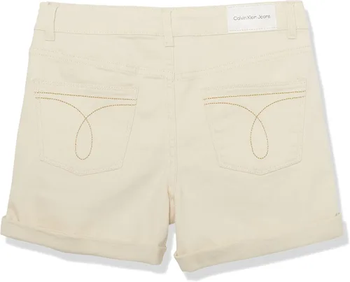 Miniatura 3 de Calvin Klein Pantalones cortos de mezclilla elásticos para niña, Perla de semillapuño