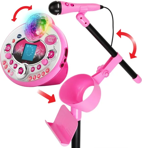 Miniatura 2 de VTech Kidi Star - Máquina de karaoke de lujo, 2 micrófonos con adaptador de CA, color rosa
