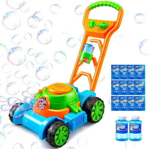 SLOOSH - Cortacésped de burbujas para niños pequeños - Máquina de burbujas a prueba de derrames, juguete de juego de jardinería simulada para niños