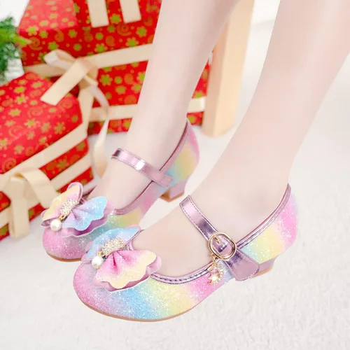 Miniatura 2 de Walofou Zapatos de vestir para niñas de flores, zapatos de tacón para fiesta de boda, zapatos planos de princesa Mary Jane para niños pequeños