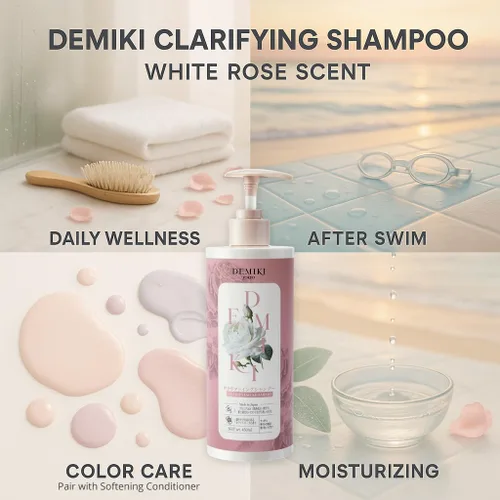 Miniatura 7 de DEMIKI Champú para mujer, champú japonés para cabello graso, cuidado de queratina, aroma de rosa orgánico, rosa, hidratante, cuidado del cabello